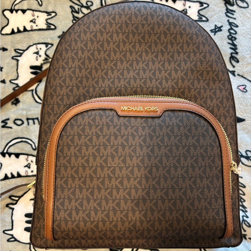 Michael Kors Brown Monogram Backpack